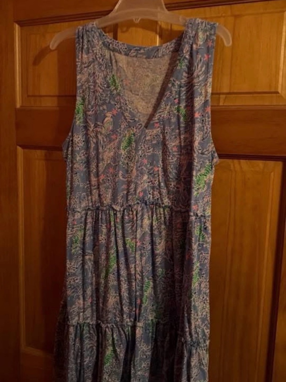 Lilly Pulitzer Blue Floral Print Midi Dress